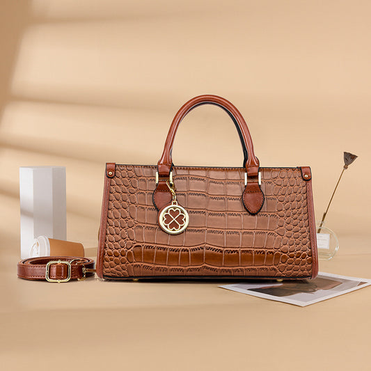 SAVOIE New Retro Croc-Embossed Handbag - Multi-Way Commuter Crossbody Bag SAVOIE