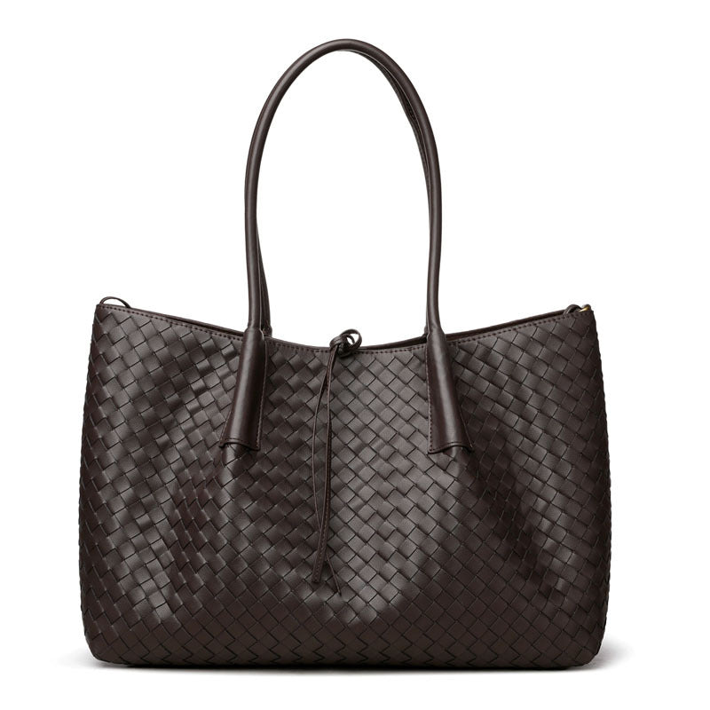 SAVOIE Hand-Woven Tote Bag - Classic Minimalist Commuter Shoulder Purse SAVOIE