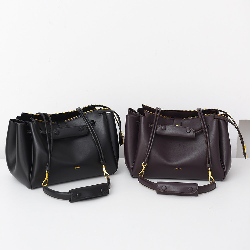 SAVOIEL Soft Leather Tote Bag - Large Capacity Commuter Crossbody for Women SAVOIE