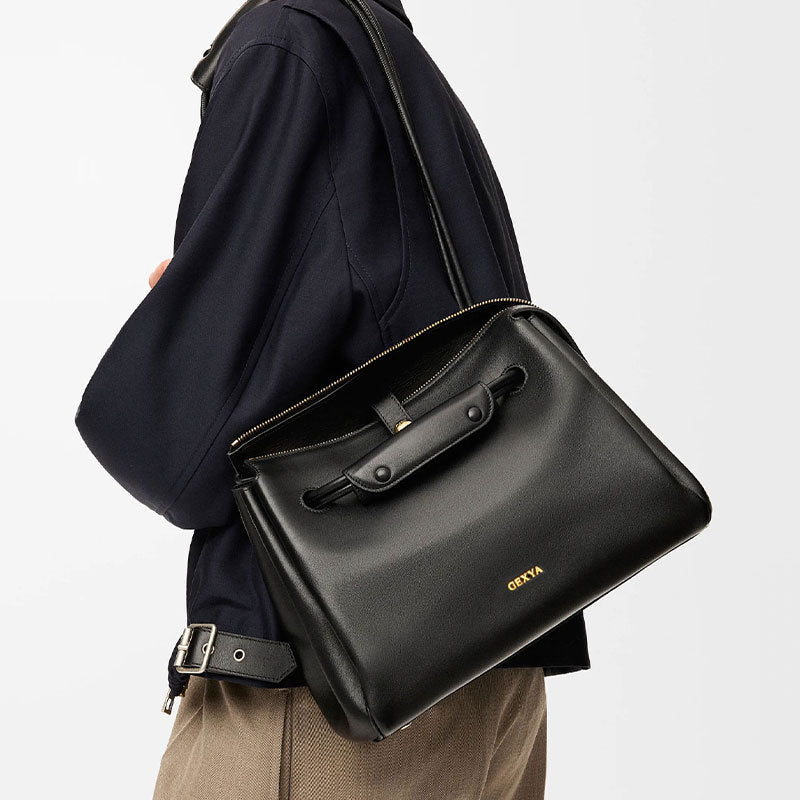 SAVOIEL Soft Leather Tote Bag - Large Capacity Commuter Crossbody for Women SAVOIE