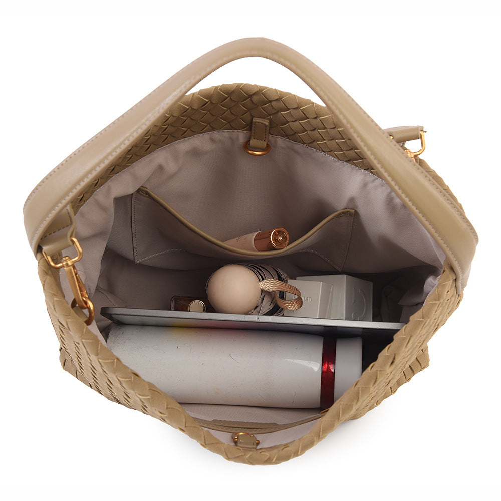 SAVOIE New Fall/Winter Hand-Woven Tote Bag - Frosted Large Commuter Purse SAVOIE