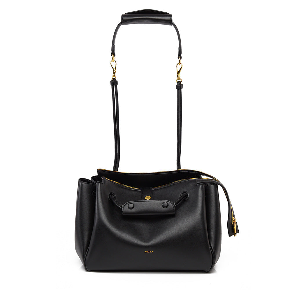 SAVOIEL Soft Leather Tote Bag - Large Capacity Commuter Crossbody for Women SAVOIE