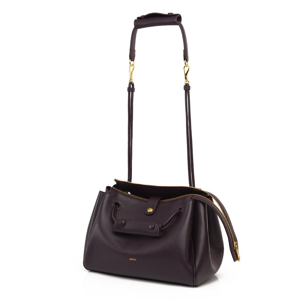 SAVOIEL Soft Leather Tote Bag - Large Capacity Commuter Crossbody for Women SAVOIE