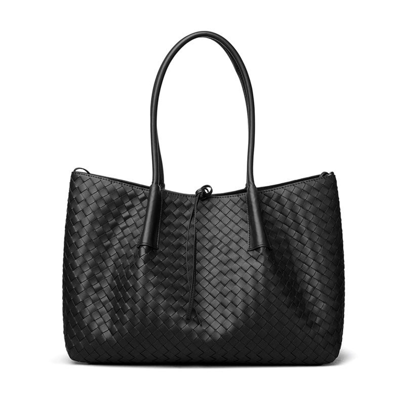 SAVOIE Hand-Woven Tote Bag - Classic Minimalist Commuter Shoulder Purse SAVOIE