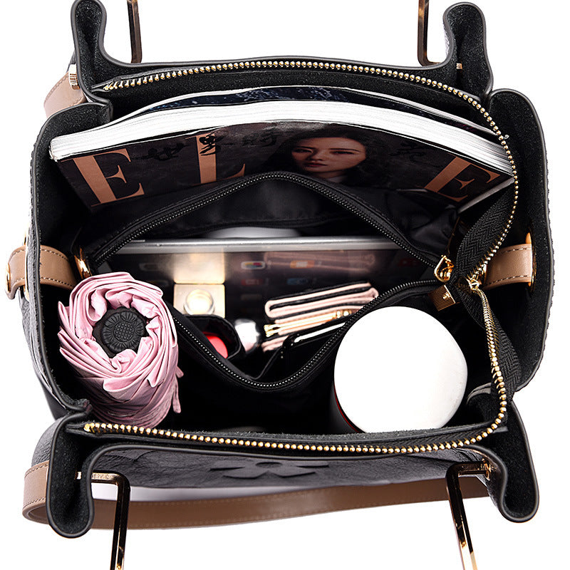 SAVOIE New Embossed Tote Bag Set - Large Commuter Bucket & Handbag SAVOIE