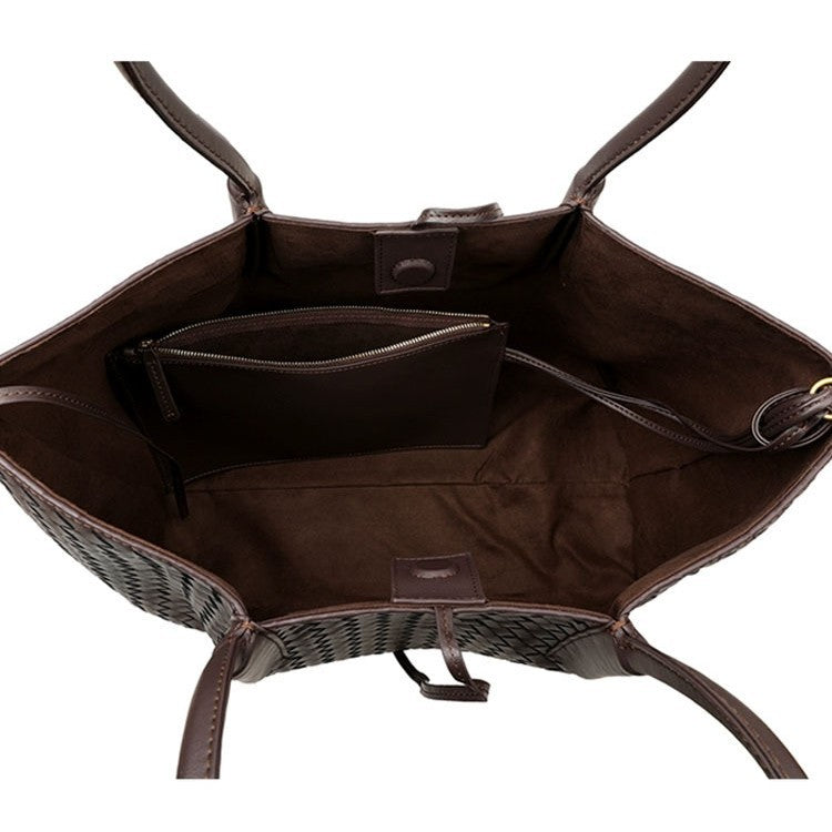 SAVOIE Hand-Woven Tote Bag - Classic Minimalist Commuter Shoulder Purse SAVOIE