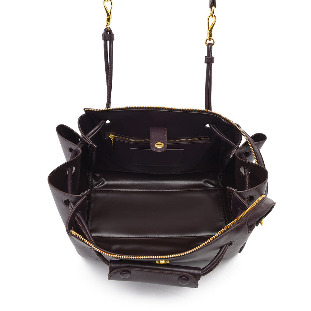 SAVOIEL Soft Leather Tote Bag - Large Capacity Commuter Crossbody for Women SAVOIE