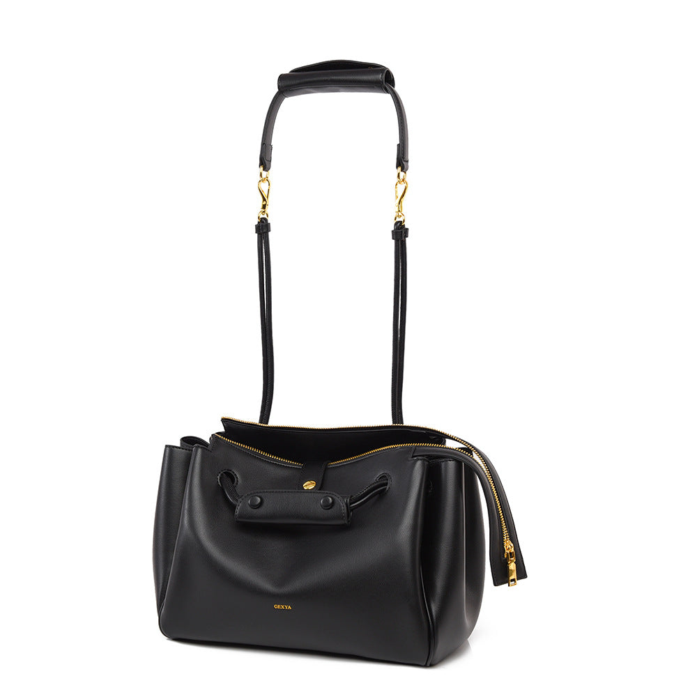 SAVOIEL Soft Leather Tote Bag - Large Capacity Commuter Crossbody for Women SAVOIE